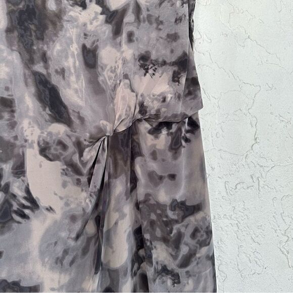 AMERICAN VINTAGE Silk Dress Size Medium Boho Knot Front Boxy V Neck - Picture 7 of 11